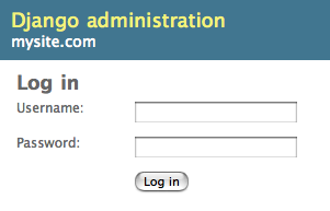 django administration login screen